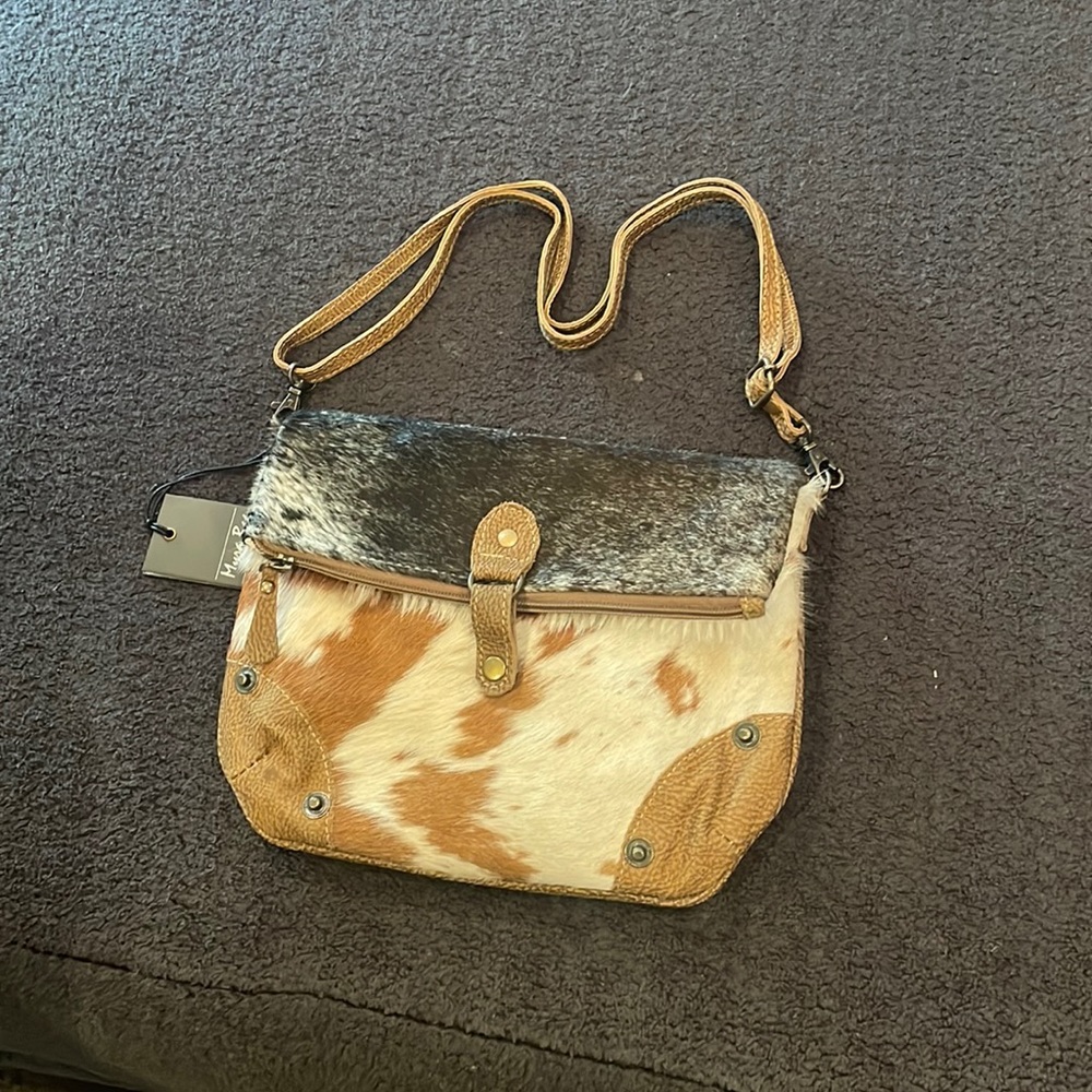 Mix Black & Brown cowhide myra bag